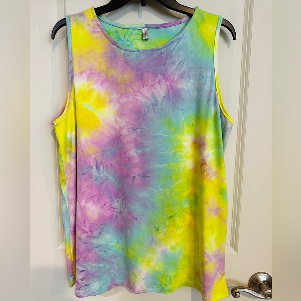 Tie Dye Yellow Purple Top